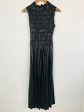 Load image into Gallery viewer, Zara Women's Faux Leather Pleated A-Line Dress NWT | M UK10-12 | Black