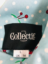 Load image into Gallery viewer, Collectif Women’s Polka Dot Body Con Midi Dress | UK14 | Blue