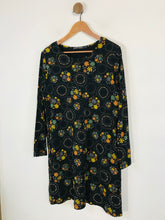 Load image into Gallery viewer, Gudrun Sjoden Women's Cotton Floral Sheath Dress | L UK14 | Black