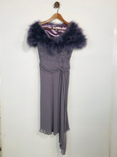 Load image into Gallery viewer, DUSK Women's Sleeveless A-Line Dress With Feather Shawl | UK14 | Purple