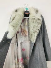 Load image into Gallery viewer, Ted Baker Women’s Faux Fur Peacoat | 3 UK12 | Grey