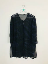 Load image into Gallery viewer, Louis Feraud Women’s 100% Silk Marble Print Sheer Long Cardigan | UK14 | Purple