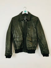 Load image into Gallery viewer, BLK DNM Womens Leather Biker Jacket | L | Dark Green