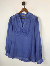 Load image into Gallery viewer, Jigsaw Women's Silk Long Sleeve Button-Up Shirt | UK12 | Blue