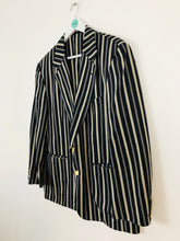 Load image into Gallery viewer, Aquascutum Men’s Stipe Suit Jacket Blazer | 44 XL | Navy Blue