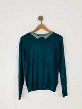 Load image into Gallery viewer, Oasis Women’s Metallic Collar Jumper | M UK10 | Blue-Green
