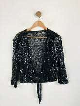 Load image into Gallery viewer, Chico’s Women's Crop Sequin Cardigan | Size 0 UK8-10 | Black