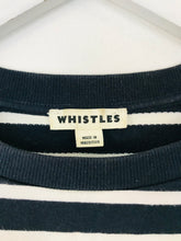Load image into Gallery viewer, Whistles Women’s Striped C'est La Vie Sweatshirt Jumper | M UK10-12 | Navy
