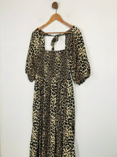Load image into Gallery viewer, Lola May Women's Leopard Print Balloon Sleeve Midi Dress NWT | UK14 | Multicoloured