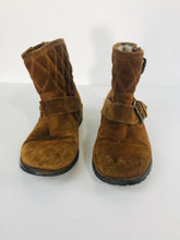 Load image into Gallery viewer, Fat Face Women's Suede Fleece Lined Boots | EU39 UK6 | Brown