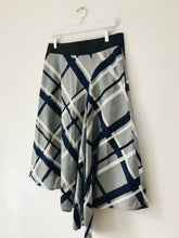 Load image into Gallery viewer, Teatum Jones Label Mix Asymmetrical Check Midi Skirt | UK12 | Grey