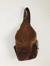 Load image into Gallery viewer, Mancini Leather Cross Body Backpack | Medium | Brown