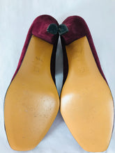 Load image into Gallery viewer, Pied A Terre Women’s Suede Strap Court Heels | 39.5 UK6.5 | Burgundy Red