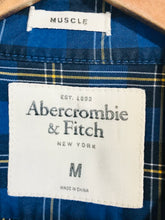 Load image into Gallery viewer, Abercrombie & Fitch Men's Cotton Check Gingham Button-Up Shirt | M | Blue