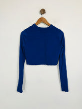 Load image into Gallery viewer, bebe Women's Crop Ribbed Cardigan | M UK10-12 | Blue