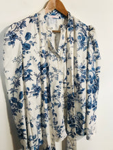Load image into Gallery viewer, Anne Louise Boutique Women's Floral High Neck Blouse | UK10 | White