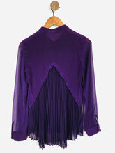 Load image into Gallery viewer, Karen Millen Women's Silk Lace Pleated Blouse | UK8 | Purple