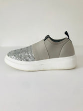 Load image into Gallery viewer, Fessura Women's Sequin Platform Trainers  | UK4 | Grey