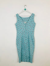 Load image into Gallery viewer, Collectif Women’s Polka Dot Body Con Midi Dress | UK14 | Blue