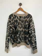 Load image into Gallery viewer, Rails Women's Leopard Print Alpaca Jumper | L UK14 | Brown