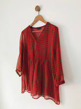 Load image into Gallery viewer, Tommy Hilfiger Women’s Pin Tuck Blouse | M UK10-12 | Red