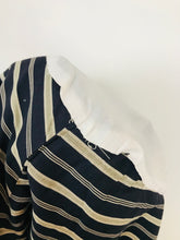 Load image into Gallery viewer, Aquascutum Men’s Stipe Suit Jacket Blazer | 44 XL | Navy Blue