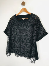 Load image into Gallery viewer, Phase Eight Women's Floral Crochet Blouse | UK16 | Black