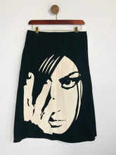 Load image into Gallery viewer, Peach Women's Cotton Graphic A-Line Skirt | M UK10-12 | Black