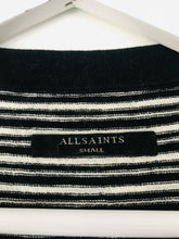 Load image into Gallery viewer, AllSaints Women’s Striped Wide Neck Long Sleeve Shirt | S UK8 | Black White
