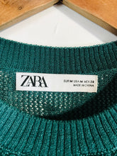 Load image into Gallery viewer, Zara Women's Crop Knit T-Shirt | M UK10-12 | Green
