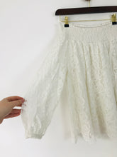 Load image into Gallery viewer, Reiss Women’s Off The Shoulder Long Sleeve Lace Top | UK8 | White