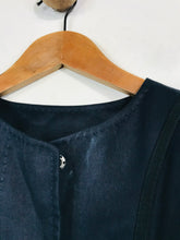 Load image into Gallery viewer, Edun Women's Crop Ruched Blouse | M UK10-12 | Blue