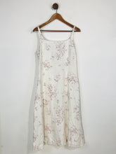 Load image into Gallery viewer, Jigsaw Women's Floral Beaded Linen A-Line Dress | UK14 | White
