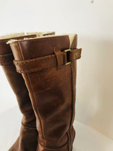 Load image into Gallery viewer, UGG Women’s Wedge Knee Fleece Lined Leather Boots | UK3 | Brown