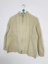 Load image into Gallery viewer, Lands' End Women’s Cable Knit Zip Up Cardigan | UK18-20 | Brown