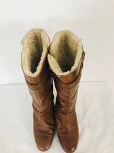 Load image into Gallery viewer, UGG Women’s Wedge Knee Fleece Lined Leather Boots | UK3 | Brown