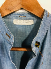 Load image into Gallery viewer, Nicole Farhi Women's Boho Button-Up Shirt | S/M | Blue