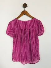 Load image into Gallery viewer, Boden Women's Polka Dot Short Sleeve Blouse Button-Up Shirt | UK10 | Purple