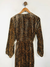 Load image into Gallery viewer, J.Crew Women's Velour Leopard Print Wrap Dress | UK12 | Multicoloured