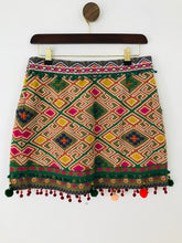 Load image into Gallery viewer, Mango Women's Boho,Embroidered Pom-Pom Mini Skirt | UK10 | Multicolour