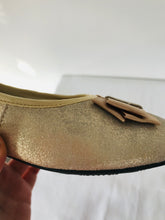 Load image into Gallery viewer, Lands' End Women’s Glitter Metallic Ballerina Flats Shoes | UK5 | Gold