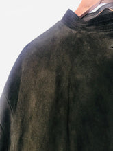 Load image into Gallery viewer, Janbell Women's Suede Vintage Overcoat Coat | L UK14 | Green