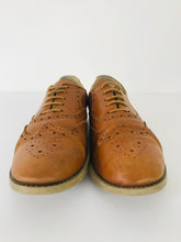 Load image into Gallery viewer, Bertie Women’s Leather Brogue Heart Flat Shoes | 40 UK7 | Brown