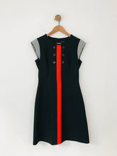 Load image into Gallery viewer, Karen Millen Women's Red Panel A-Line Dress | UK10 | Black