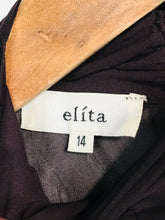 Load image into Gallery viewer, Elíta Women's Pleated Sheer Blouse | UK14 | Brown