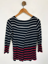 Load image into Gallery viewer, Red Haute Women's Striped Open Back T-Shirt | M UK10-12 | Blue