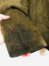 Load image into Gallery viewer, Wealth of Nations Women's Leather Fur Trim Overcoat Coat | UK18 | Green