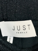 Load image into Gallery viewer, Just Women's Glitter Culottes Trousers | M UK10-12 | Black