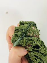 Load image into Gallery viewer, Zara Women’s Floral Lace Midi Dress | L UK14 | Khaki Green