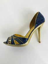 Load image into Gallery viewer, Faith Women's Heeled Peep Toe Heels | UK6 | Blue